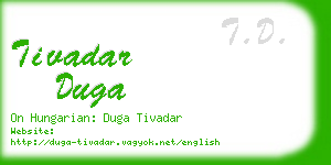 tivadar duga business card